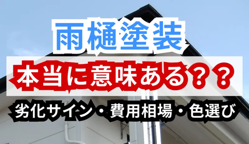 雨樋の塗装は必要？劣化サイン・費用相場・色選びまで徹底解説のサムネイル
