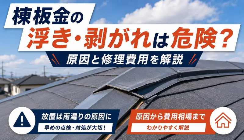 棟板金の浮き・剥がれは危険？原因と修理費用を解説のサムネイル