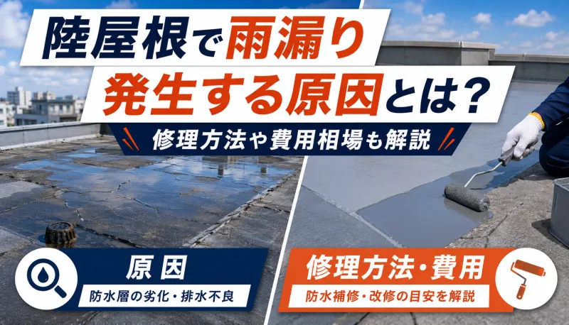 陸屋根で雨漏りが発生する原因｜修理方法や費用相場も解説のサムネイル