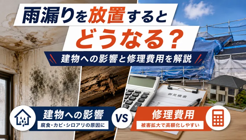 雨漏りを放置するとどうなる？建物への影響と修理費用を解説のサムネイル