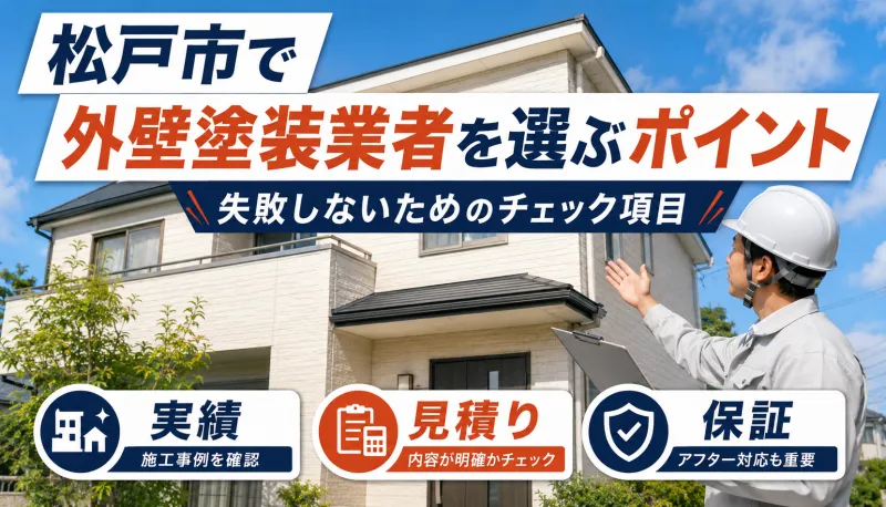 松戸市で外壁塗装業者を選ぶポイント｜失敗しないためのチェック項目のサムネイル