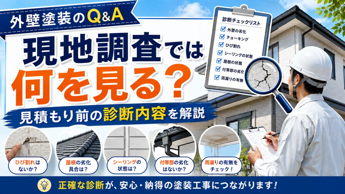 外壁塗装の現地調査では何を見る？見積もり前の診断内容を解説のサムネイル